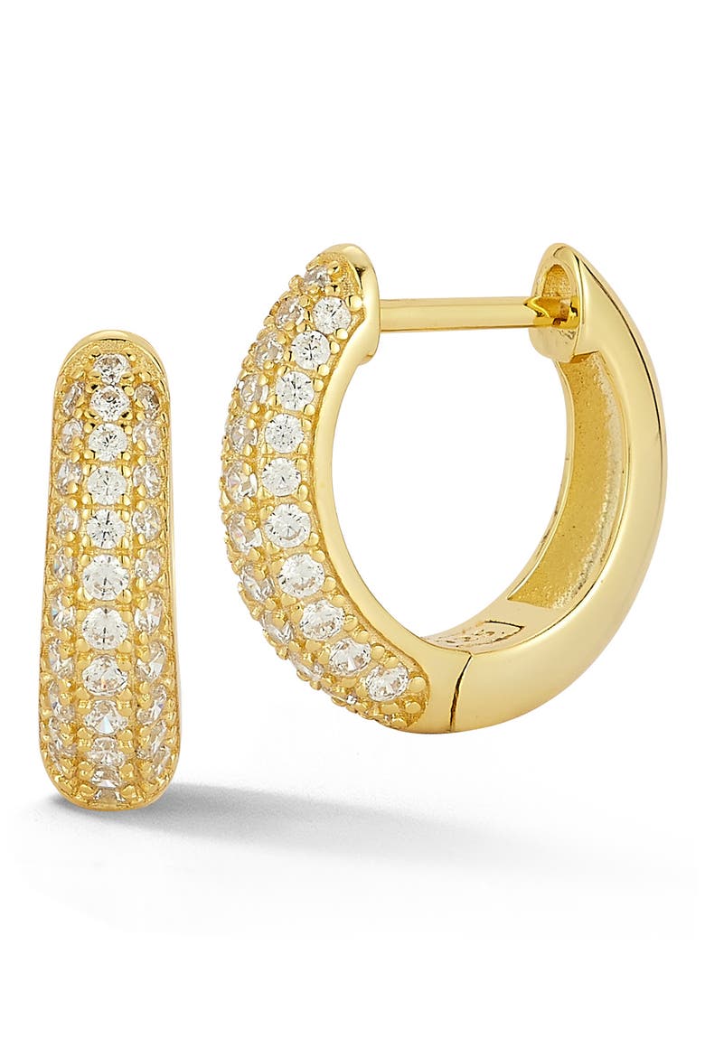 Graduated Cubic Zirconia Hoop Earrings, Main, color, GOLD