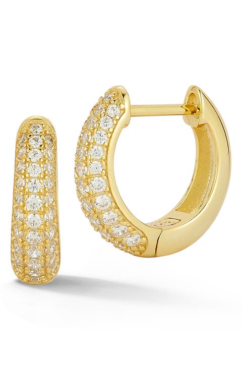 Graduated Cubic Zirconia Hoop Earrings
