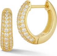 GLAZE JEWELRY Graduated Cubic Zirconia Hoop Earrings