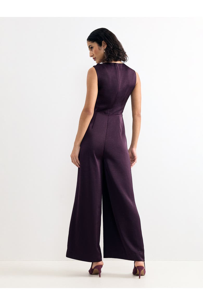 Avril Asymmetric Neck Wide-Leg Jumpsuit, Alternate, color, Burgundy