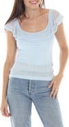 RAIN AND ROSE Ruffle Knit Top
