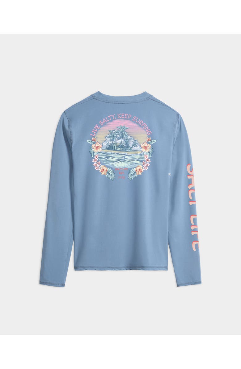Salt Life Keep Surfing Performance Long Sleeve Tee, Alternate, color, Glacial Blue Heather
