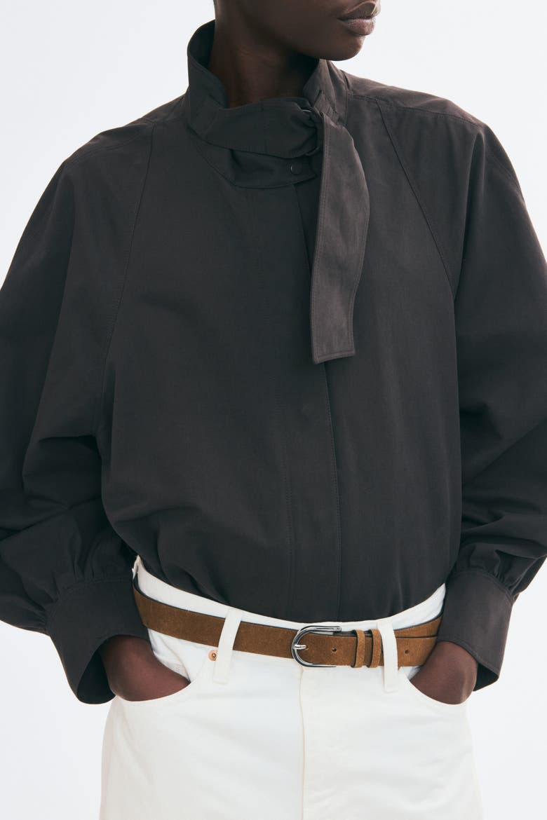 Oversized Twill Jacket, Alternate, color, Dark brown