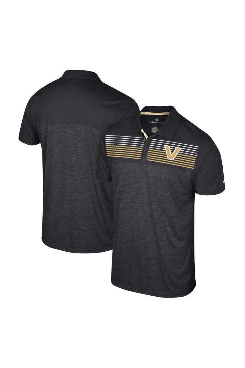 Men's Colosseum Black Vanderbilt Commodores Langmore Polo, Main, color, Black