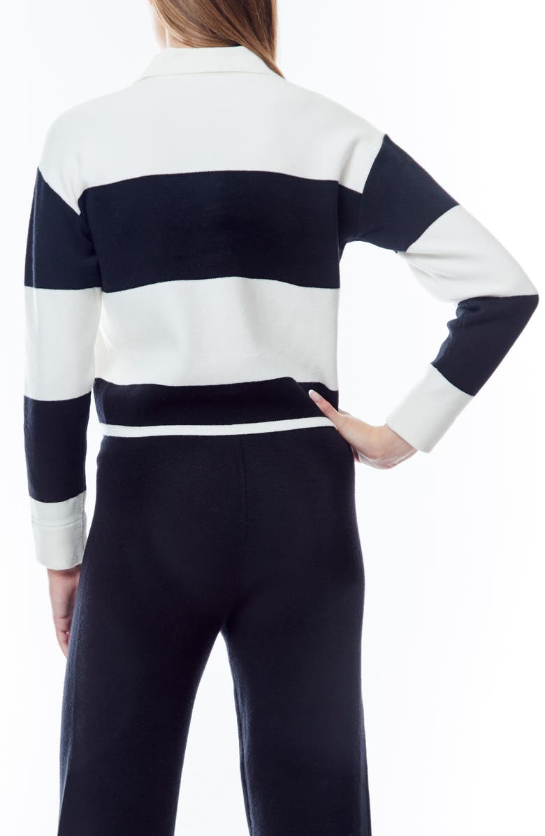 BY DESIGN Josefine Stripe Rugby Crop Sweater, Alternate, color,