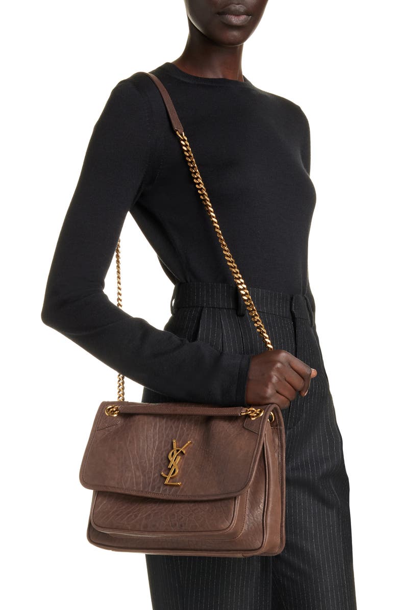 Saint Laurent Medium Niki Leather Shoulder Bag, Alternate, color,