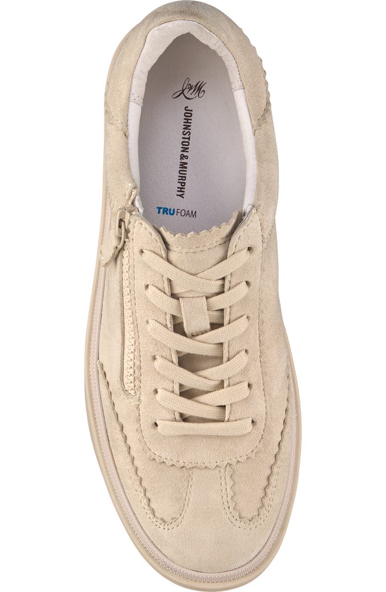 Johnston & Murphy Ashley Side Zip Sneaker, Alternate, color, Sand Kid Suede