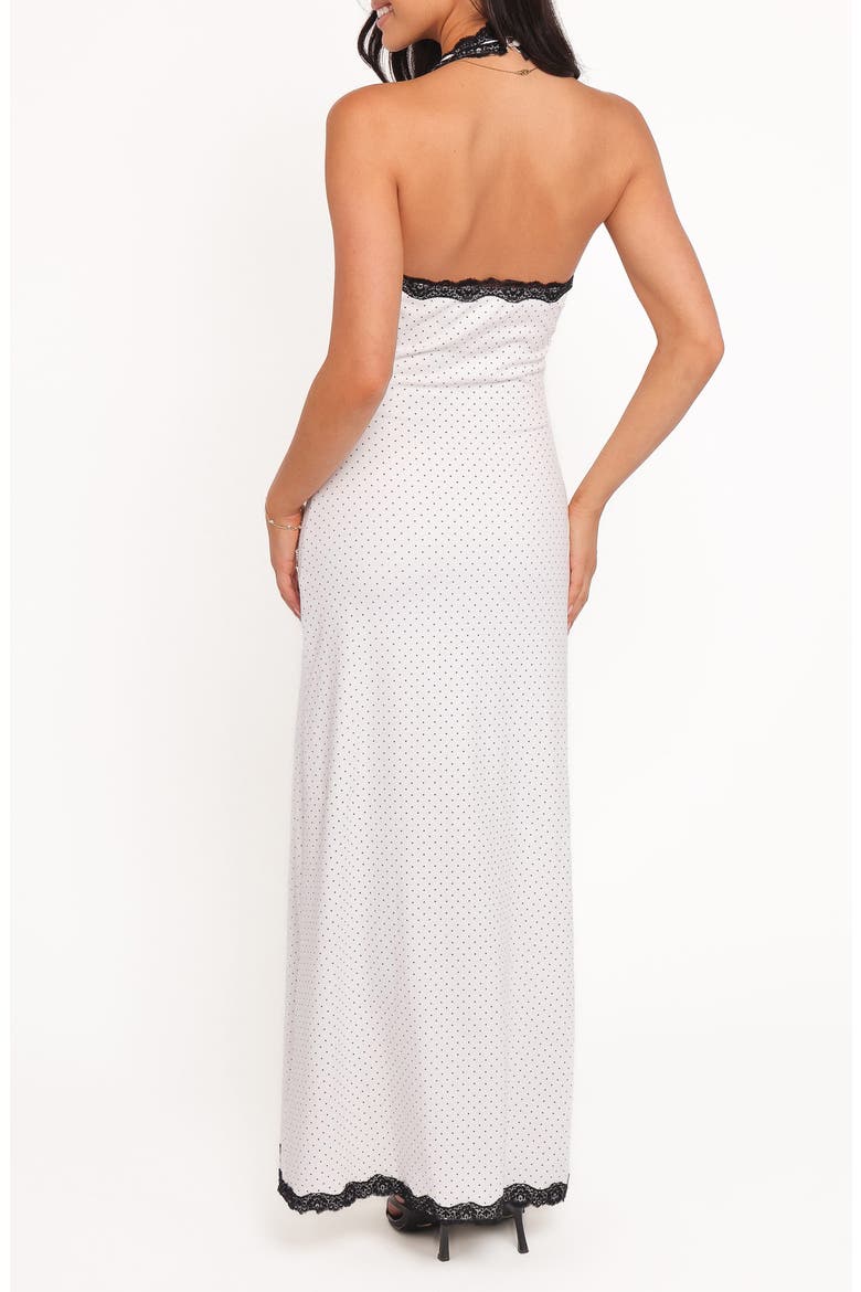 Conrad Halter Maxi Dress, Alternate, color, WHITE POLKA DOT