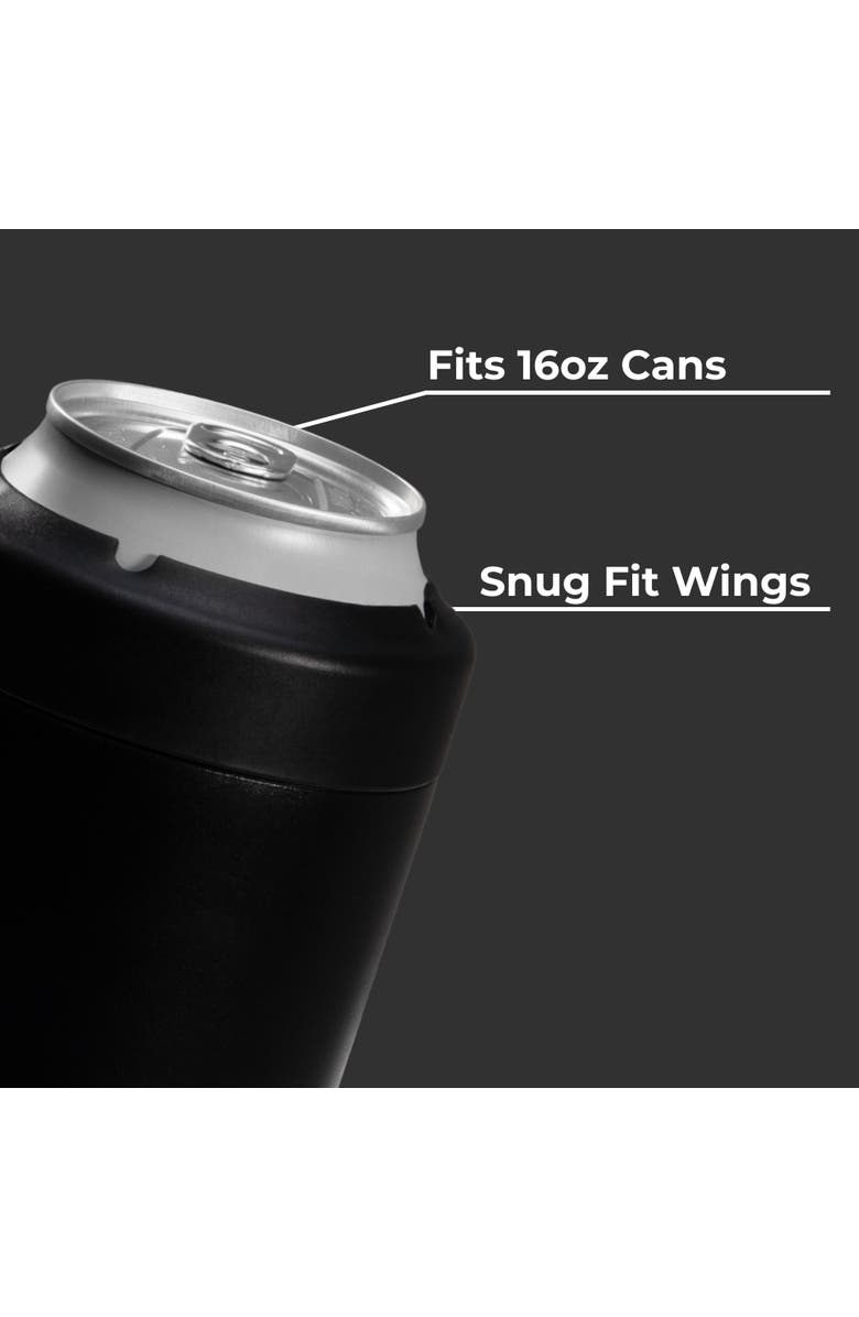HydroJug Standard Can Cooler, Insulated Stainless Steel Cup with Screw-Top Ring & Non-Slip Rubber Base, Alternate, color, Black