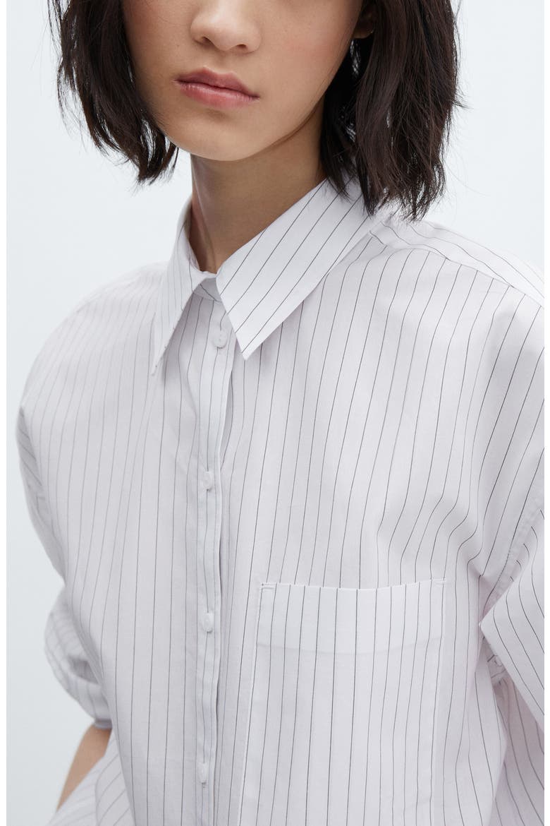 Stripe Cotton Button-Up Shirt, Alternate, color, OFF WHITE