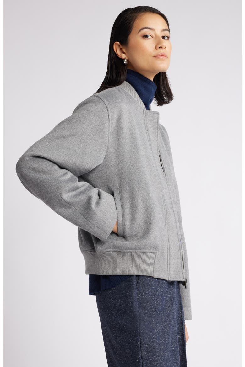 Brushed Bomber Jacket, Alternate, color, GREY HEATHER