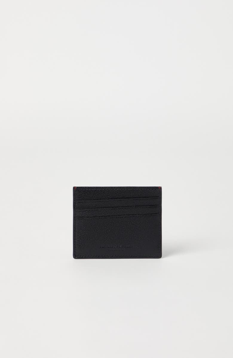Brunello Cucinelli Capretta card holder, Alternate, color, Black