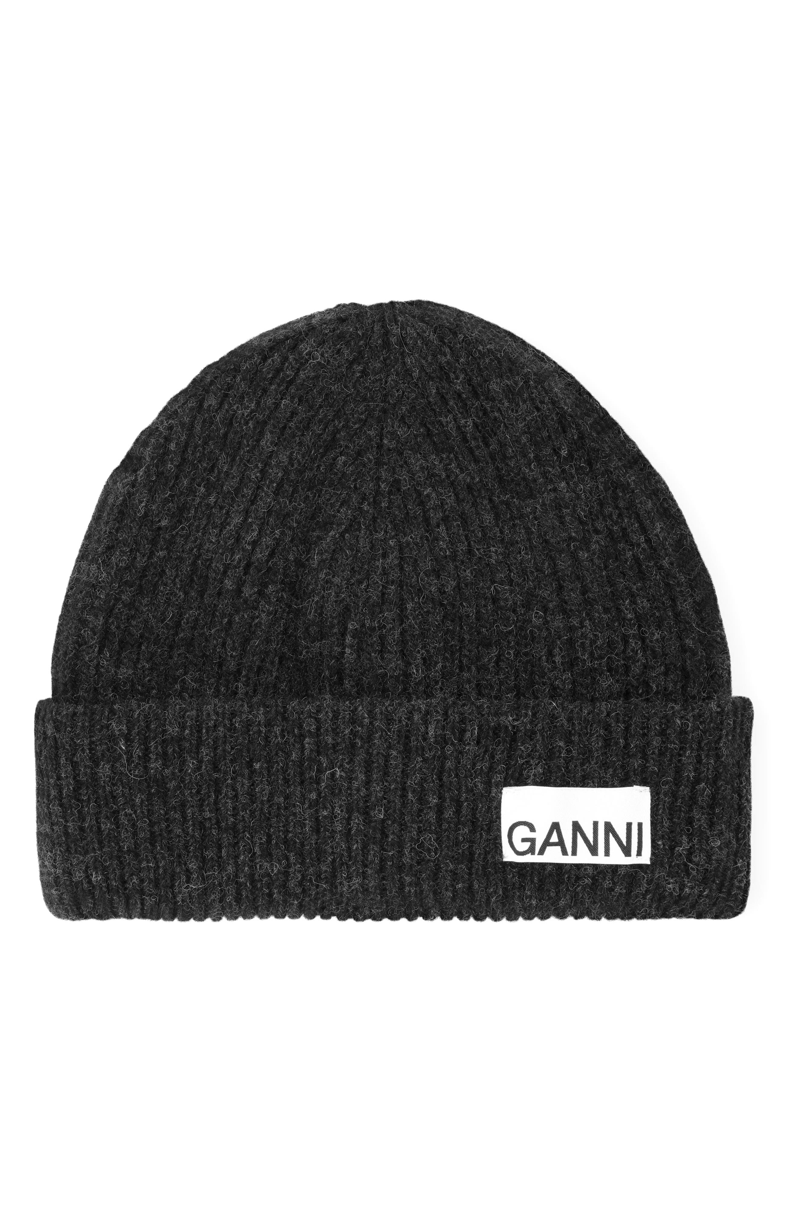 Ganni Rib Wool Blend Beanie