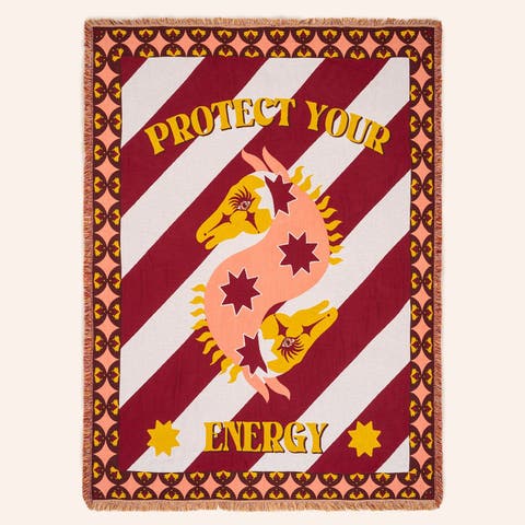 Novelas Fringed Jacquard 100% Cotton Throw Energy 54X71 In