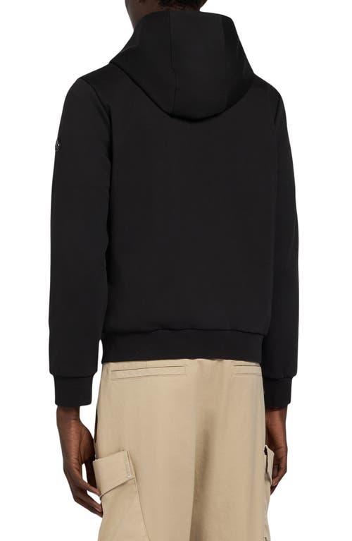 Moose Knuckles Garnier Air Down Hybrid Hooded Jacket In Black/black