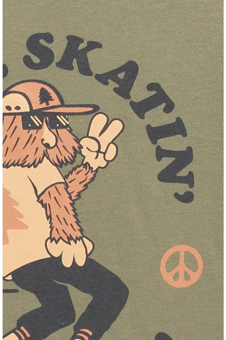 Kids' More Skatin' Cotton Graphic T-Shirt, Alternate, color, PINE