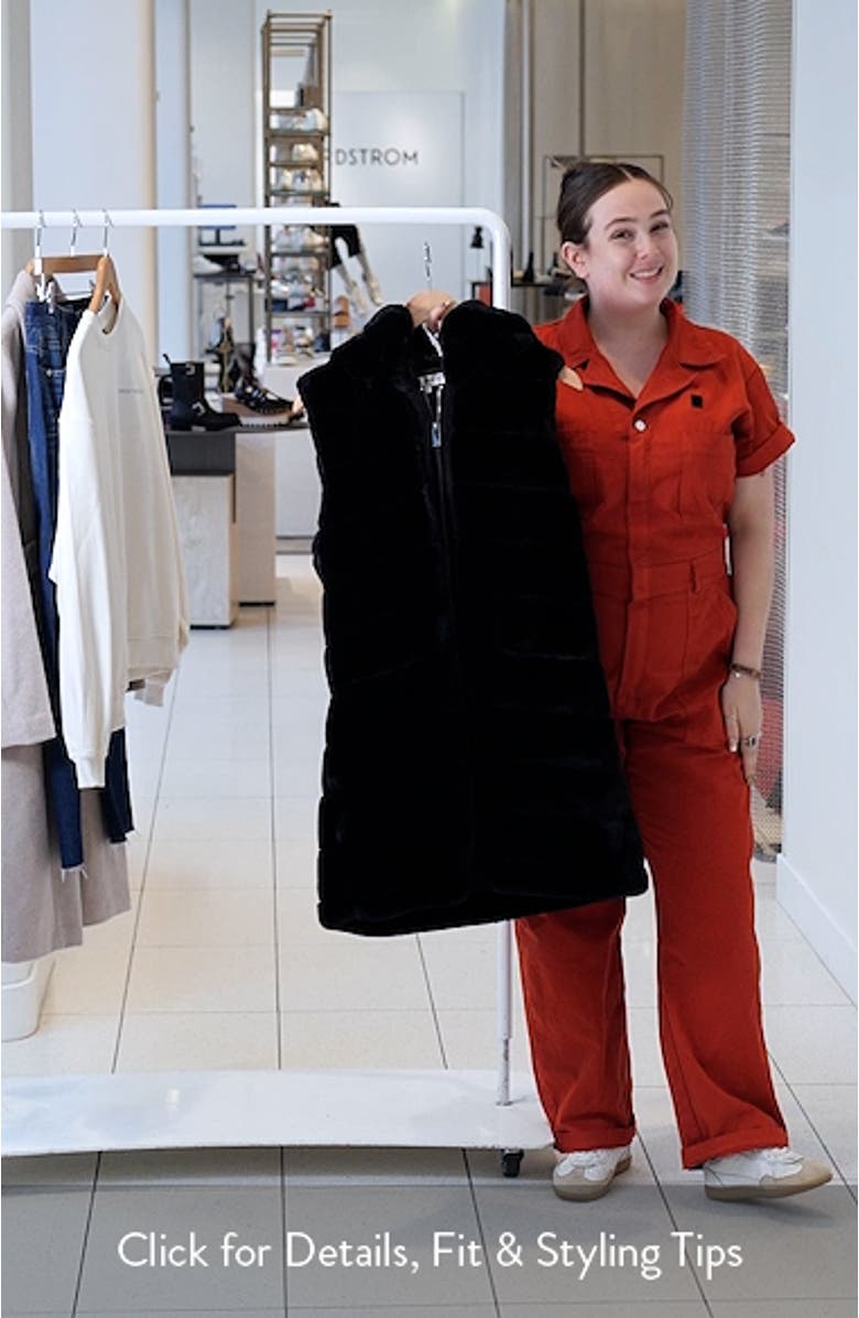 Quilted Faux Fur Hooded Vest, sales video thumbnail