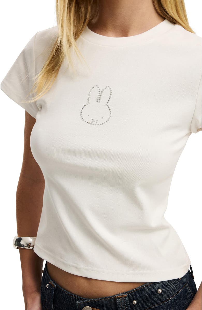 Cotton On Women's The Lcn Graphic Tiny Tee, Alternate, color, Lcn Mif Miffy Stars  Washed