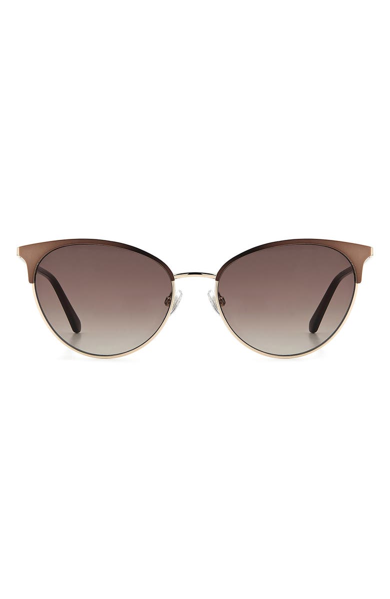 Fossil 55mm Gradient Cat Eye Sunglasses, Main, color, Brown