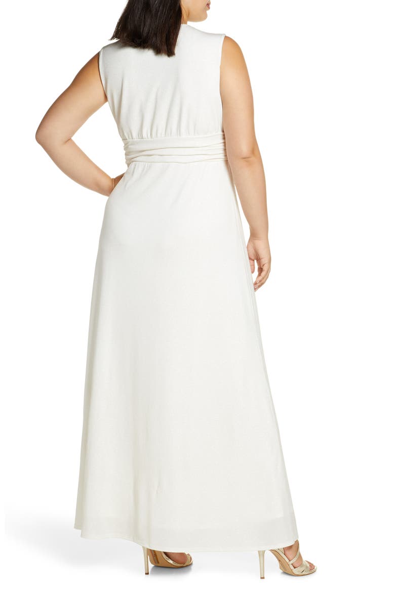Gilded by Moonlight Sleeveless Gown, Alternate, color, GOLD SPARKLE