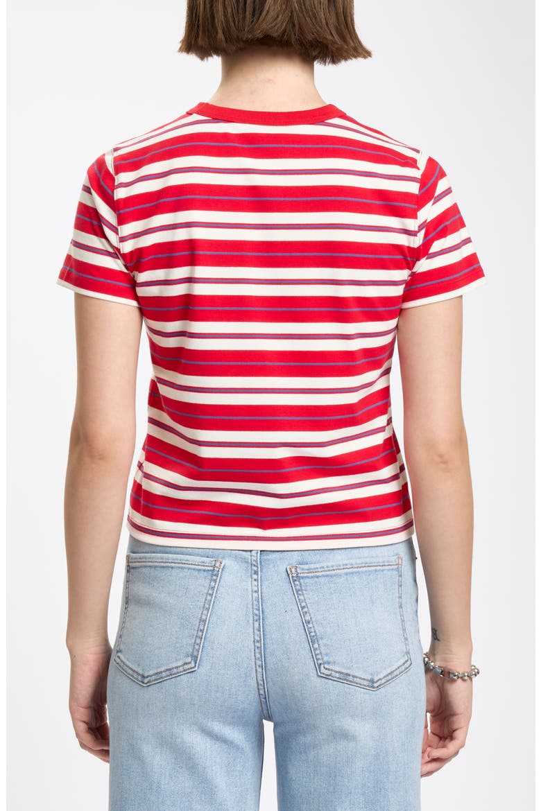 Zuma Stripe Stretch Cotton T-Shirt, Alternate, color, SCARLET STRIPE
