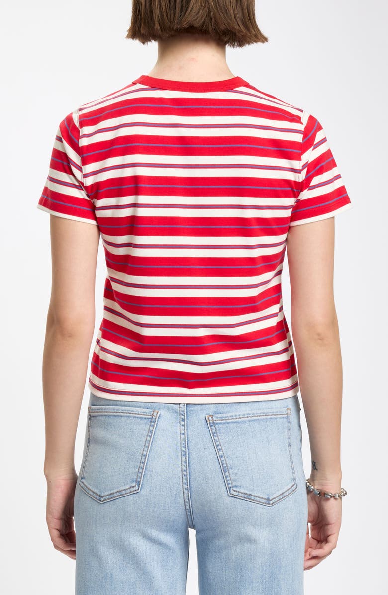 DAZE Zuma Stripe Stretch Cotton T-Shirt, Alternate, color, Scarlet Stripe
