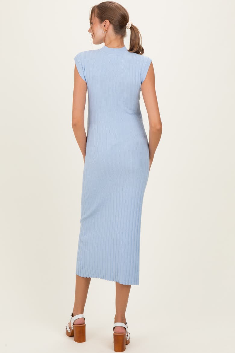 Ribbed Knit Mock Neck Maxi Dress, Alternate, color, Light Blue