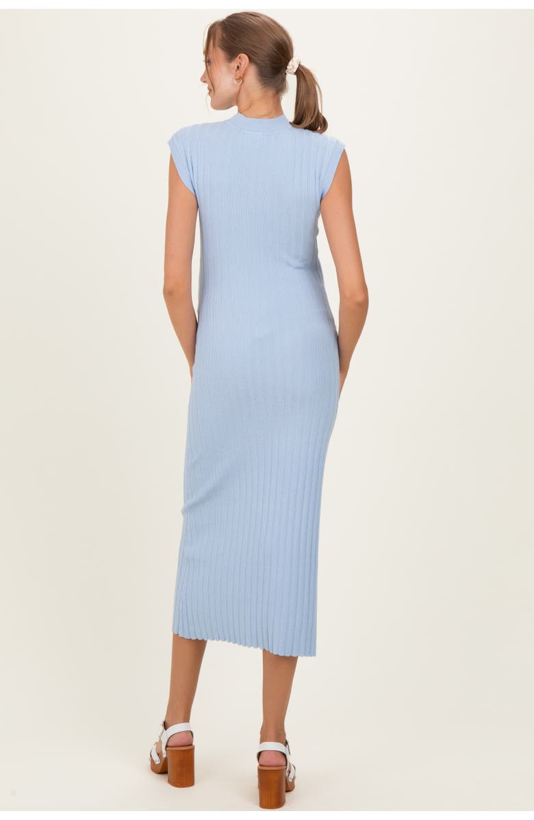 PinkBlush Ribbed Knit Mock Neck Maxi Dress, Alternate, color, Light Blue