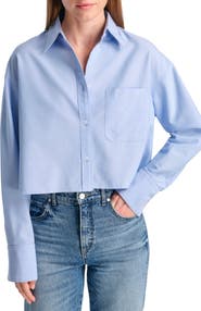 TWP Little Big Joe Boxy Crop Cotton Button-Up Shirt