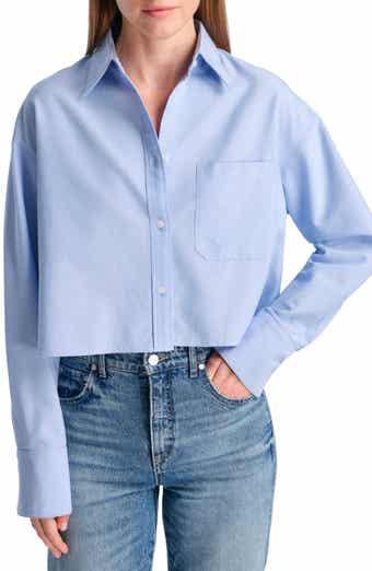 TWP Little Big Joe Boxy Crop Cotton Button-Up Shirt