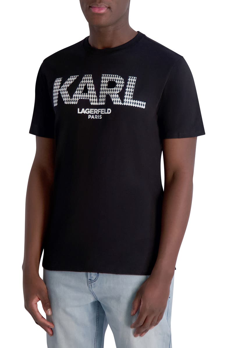 KARL LAGERFELD PARIS Colorblock Logo Graphic T-Shirt, Alternate, color,