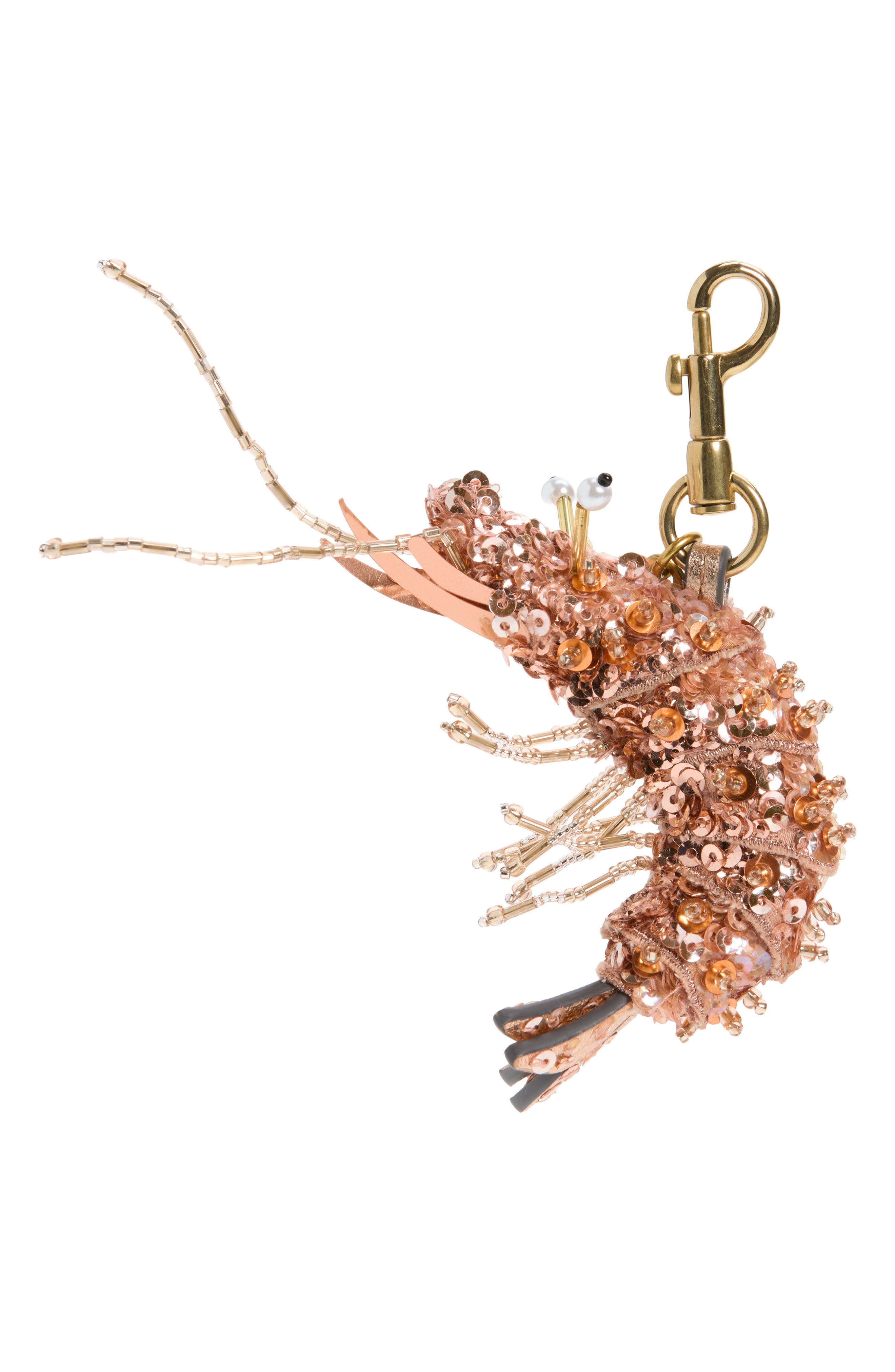 Sequin Shrimp Bag Charm, Main, color, SHRIMP