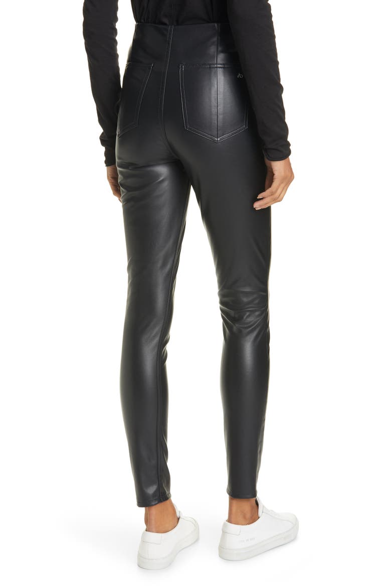 Nina High Waist Pull On Faux Leather Skinny Pants, Alternate, color, Z/DNUBLACK