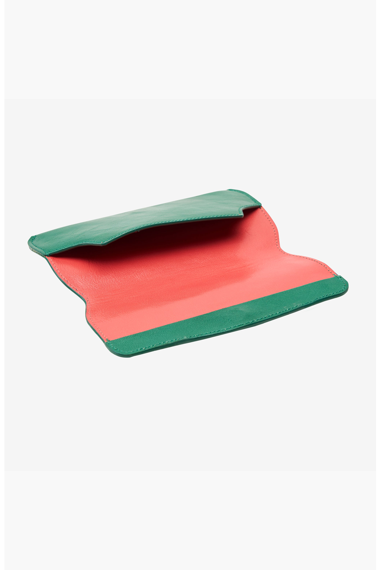 Siam Flap Over Eyeglass Case, Alternate, color, Emerald / Geranium