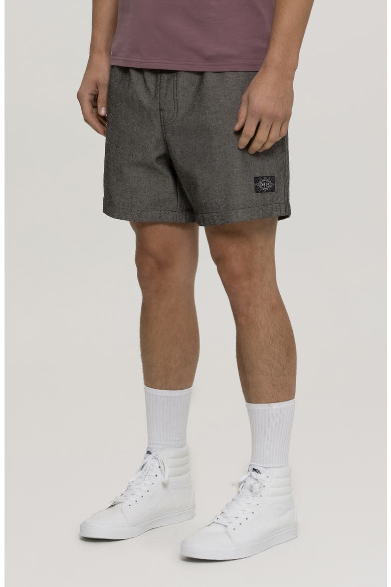 Hinano Drawstring Cotton Twill Shorts, Alternate, color, IRON