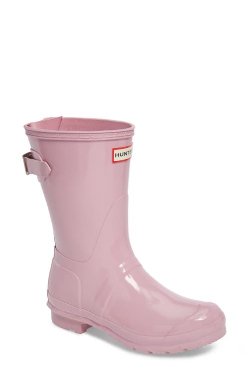 Hunter Original Short Back Adjustable Rain Boot In Pink