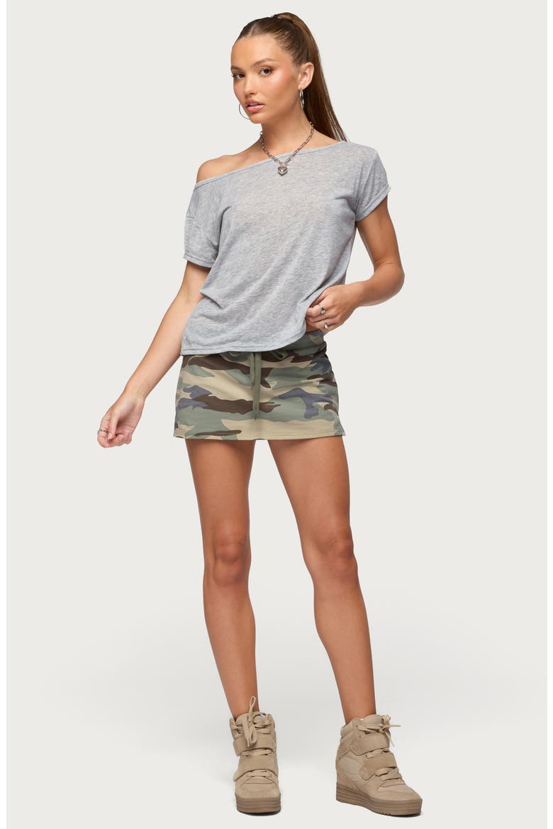 Amora Semisheer One-Shoulder Top, Alternate, color, GRAY-MELANGE