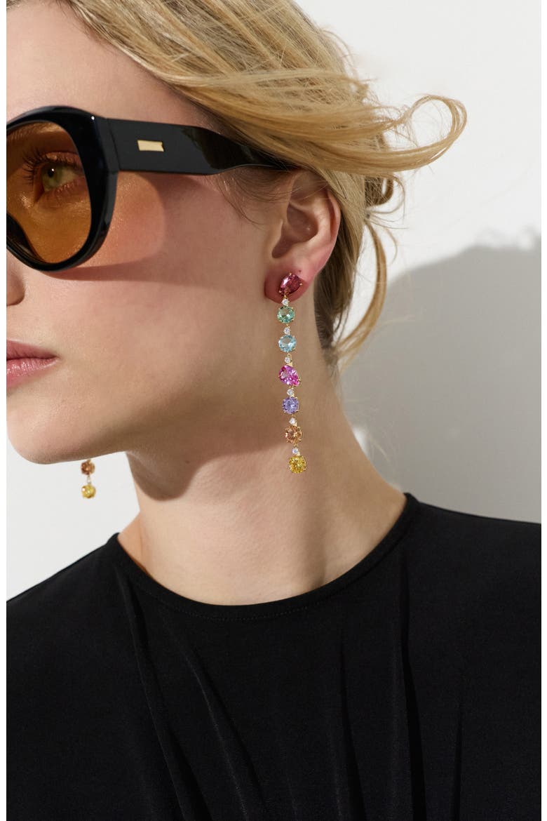Mojito Mixed Cut Drop Earrings, Alternate, color, GOLD