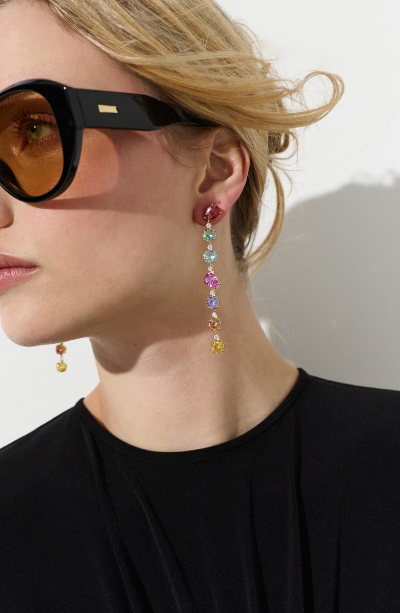 Nadri Mojito Mixed Cut Drop Earrings, Alternate, color, Gold