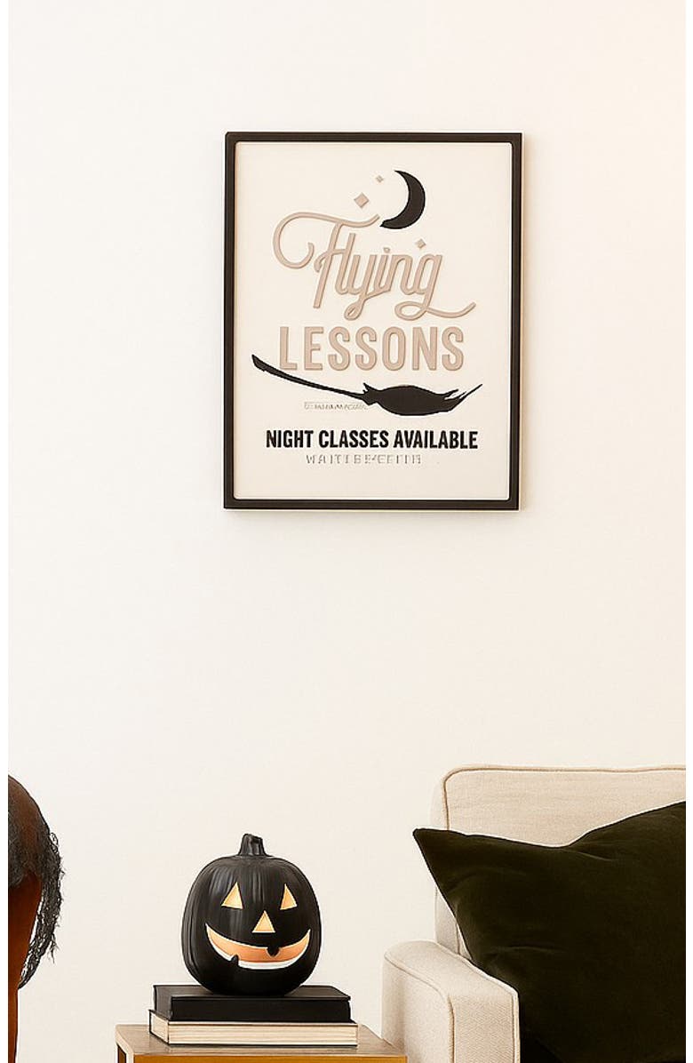 Transpac Off-White Halloween Flying Lessons Framed Wall Art, Alternate, color, White