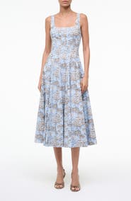 STAUD Wells Poplin Midi Dress