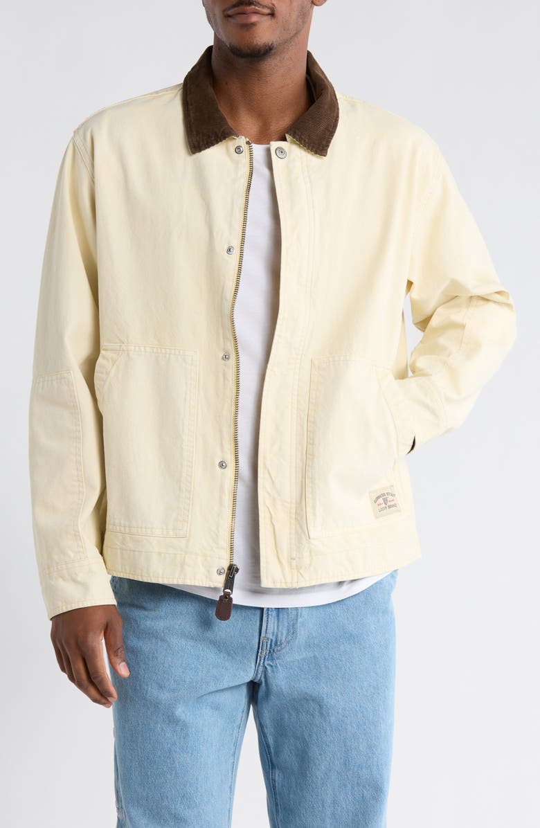 Lucky Brand x Guinness Canvas Jacket, Main, color, Bleached Sand