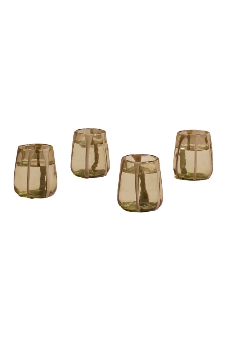 Olivia Short Green Olive Glass - Set of 4, Main, color, Green