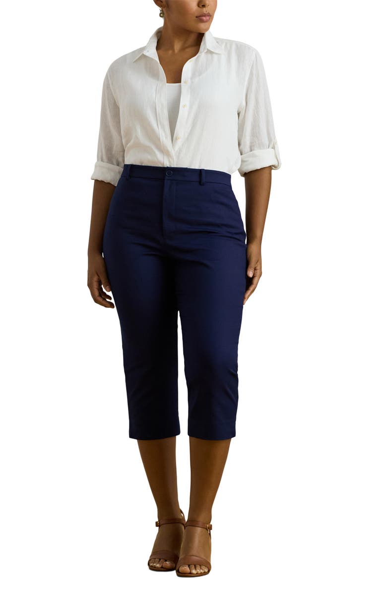 Lauren Ralph Lauren Karrie Tissue Linen Button Up Shirt, Alternate, color, White