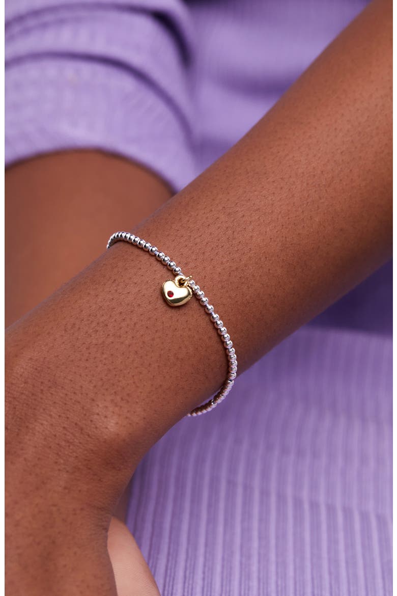 Heart Padlock Slide Bracelet, Alternate, color, GOLD AND SILVER