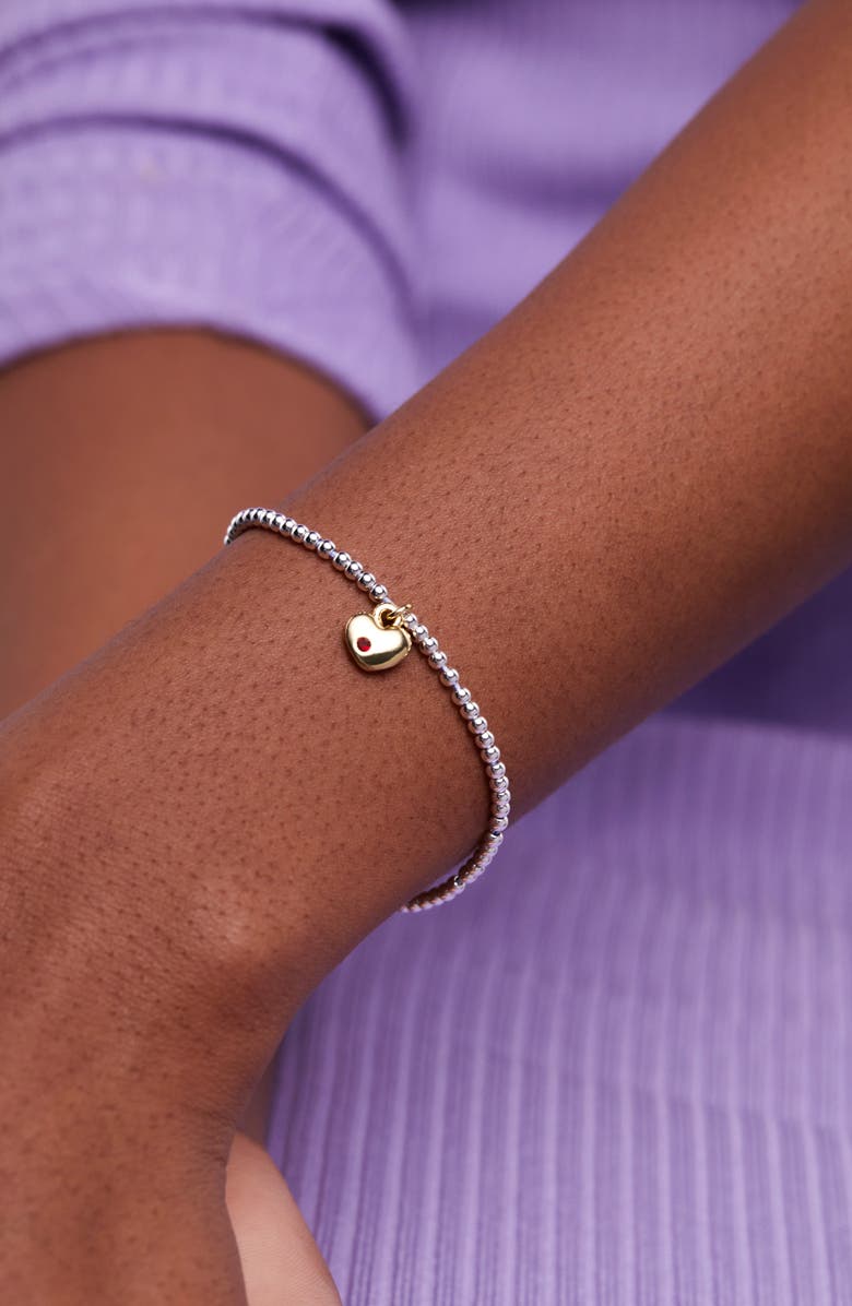 Estella Bartlett Heart Padlock Slide Bracelet, Alternate, color, Gold And Silver