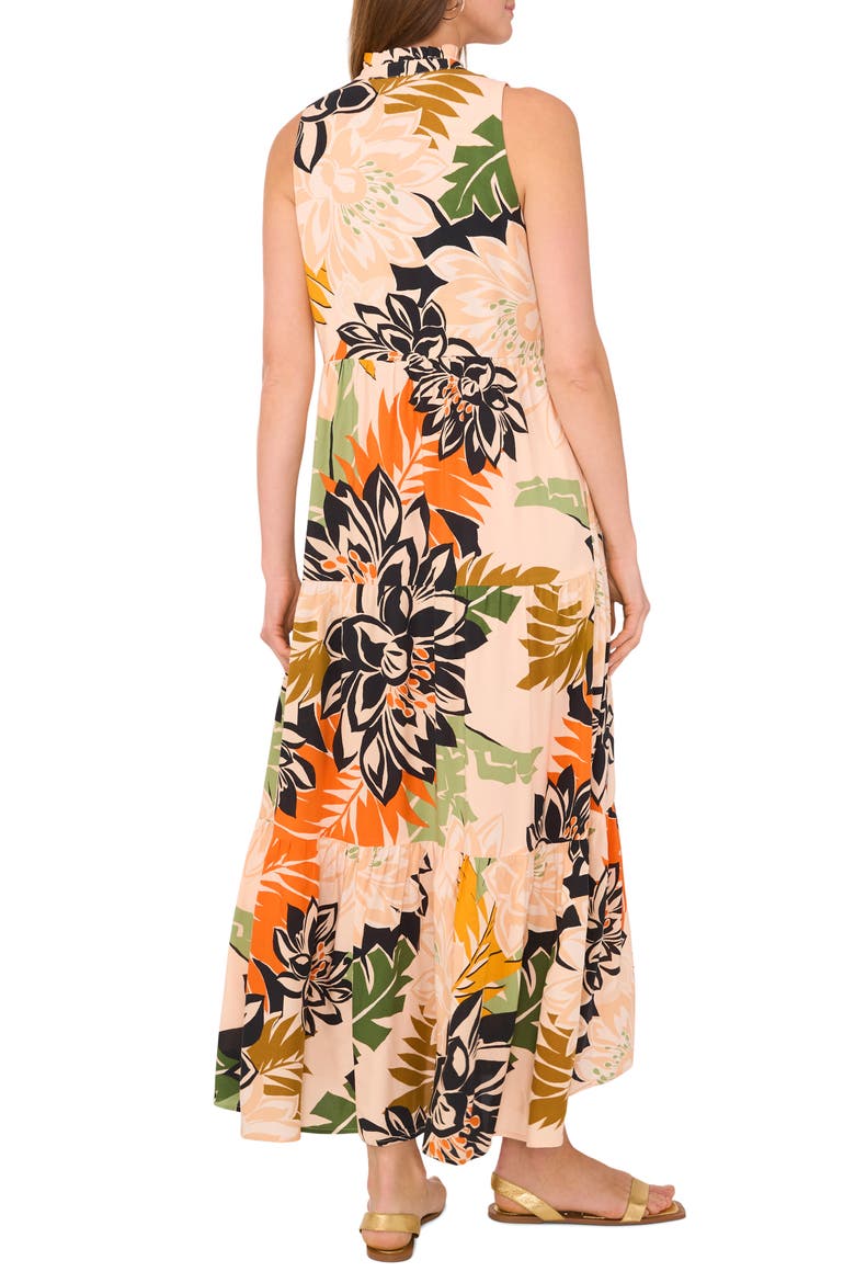 Floral Sleeveless Tiered Maxi Dress, Alternate, color, MULTI