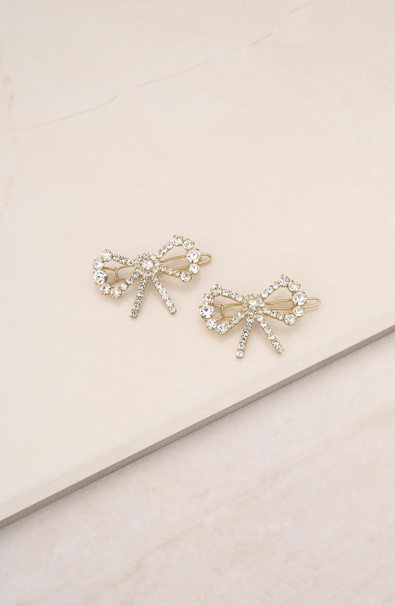 Ettika 2-Pack Crystal Bow Barrettes, Alternate, color, 