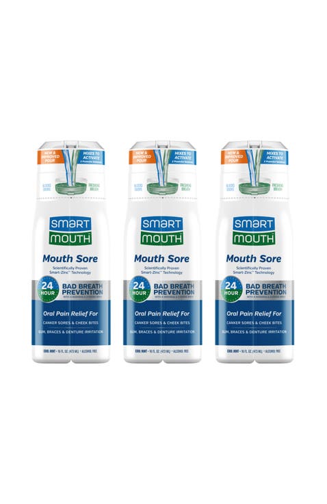 Zinc Activated Oral Pain Relief Mouthwash 16 Fl Oz, 3-pack