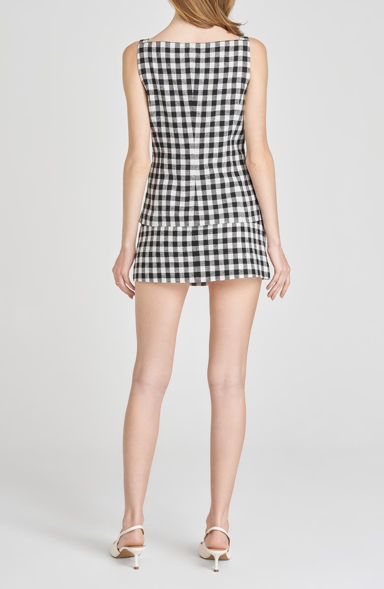 x Styled by COCO! Gracie Gingham Linen Blend Button-Up Vest